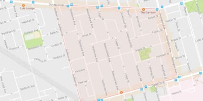 Mapa Beaconsfield Herrixka auzoa Toronto