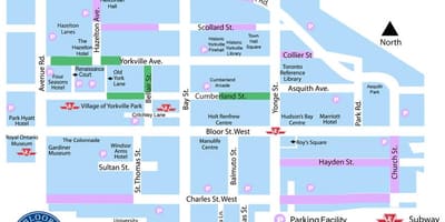 Mapa Bloor Yorkville aparkalekua