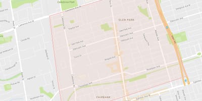 Mapa Briar Hill–Belgravia auzoa Toronto