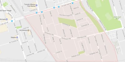 Mapa Carleton Herrixka auzoa Toronto