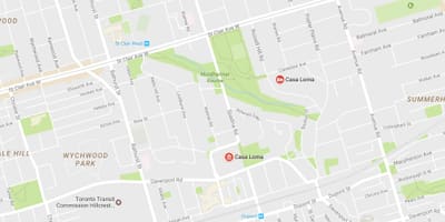 Mapa Casa Loma auzoa Toronto