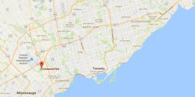 Mapa Centennial Park auzoan Toronto