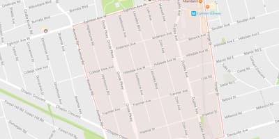 Mapa Chaplin Poligono auzoa Toronto