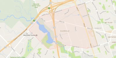 Mapa Clairville auzoa Toronto