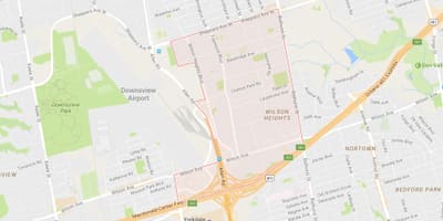 Mapa Clanton Park auzo Toronto