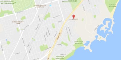 Mapa Cliffside auzoa Toronto