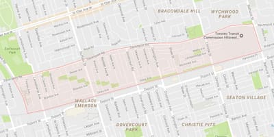 Mapa Davenport auzoa Toronto