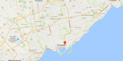 Mapa Destilategiaren Barrutia auzoan Toronto