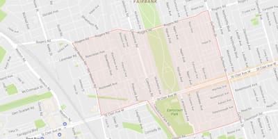 Mapa Earlscourt auzoa Toronto