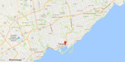 Mapa Ekialdean Bayfront auzoan Toronto