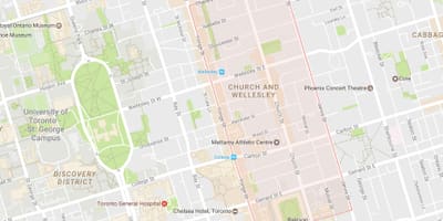 Mapa Eliza eta Wellesley auzoa Toronto