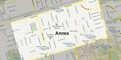 Mapa Eranskinean Toronto