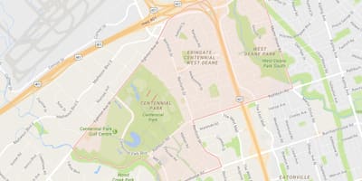 Mapa Eringate auzoa Toronto