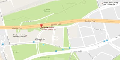 Mapa Fort Yorkeko auzo Toronto
