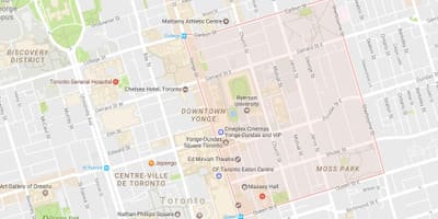 Mapa Garden District Toronto Hirian