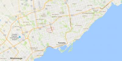Mapa Glen Parke auzoan Toronto