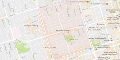 Mapa Grange Park auzo Toronto