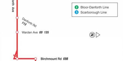 Mapa HAR 20 Cliffside autobus ibilbidea Toronto