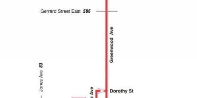 Mapa HAR 31 Greenwood autobus ibilbidea Toronto