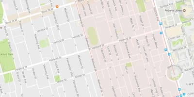 Mapa Harbord Herrixka auzoa Toronto