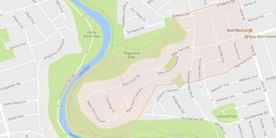 Mapa Haurra Puntu auzoa Toronto