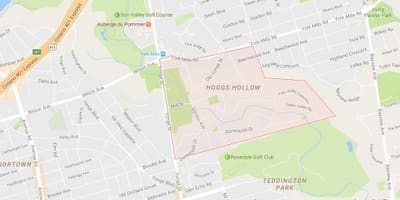 Mapa Hoggs Hutsak auzoa Toronto
