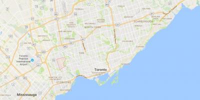 Mapa Humber Bailarako Herri auzoan Toronto