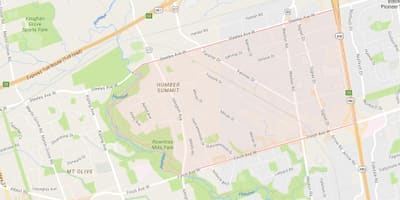 Mapa Humber Gailurrera auzoa Toronto