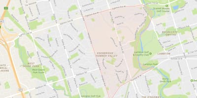 Mapa Humber Haraneko Herrixka auzoa Toronto