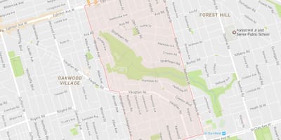 Mapa Humewood–Cedarvale auzoa Toronto
