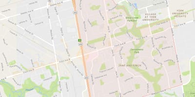Mapa Jane eta Finch auzoa Toronto