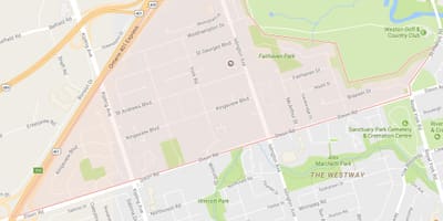 Mapa Kingsview Herrixka auzoa Toronto