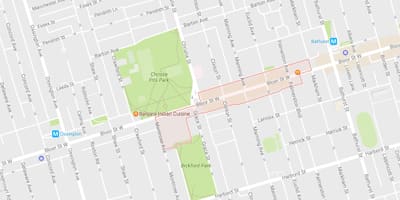 Mapa Koreatown auzoa Toronto