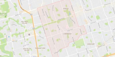 Mapa L'Amoreaux auzoa Toronto