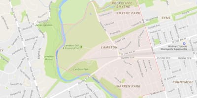 Mapa Lambton auzoa Toronto