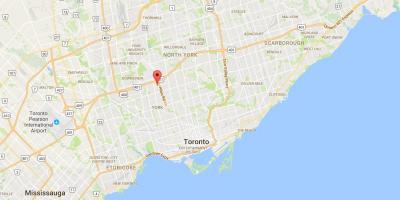Mapa Lawrence Altuerak auzoan Toronto