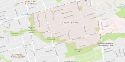 Mapa Lawrence Park auzo Toronto