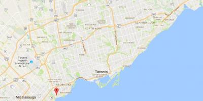 Mapa Long Branch auzoan Toronto