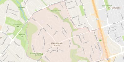 Mapa Markland Egurra auzoa Toronto