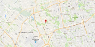Mapa West Humber-Clairville auzoa Toronto