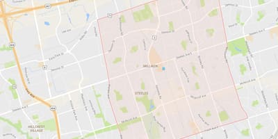 Mapa Milliken auzoa Toronto