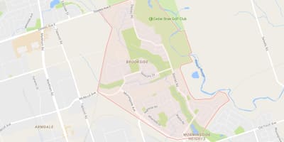 Mapa Morningside Altuerak auzoa Toronto