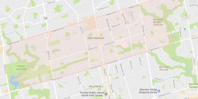 Mapa Newtonbrook auzoa Toronto