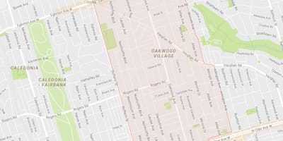 Mapa Oakwood–Vaughan auzoa Toronto