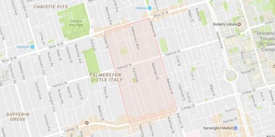 Mapa Palmerston auzoa Toronto