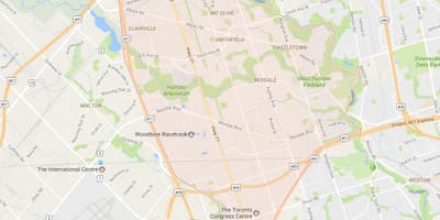 Mapa Rexdale auzoa Toronto