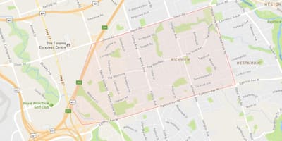 Mapa Richview auzoa Toronto