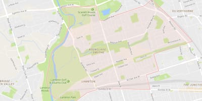 Mapa Rockcliffe–Smythe auzoa Toronto
