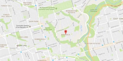 Mapa Rosedale auzoa Toronto