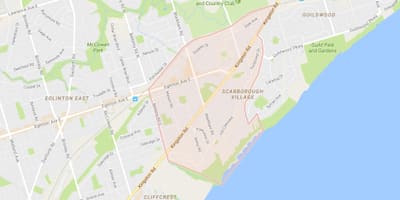 Mapa Scarborough Herrixka auzoa Toronto